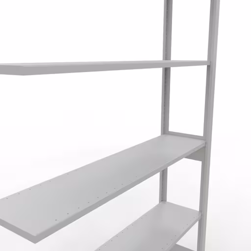 Aanbouwrekken, rekken, insteeksysteem MULTIplus150, 2500 x 1300 x 300 mm (HxBxD), 6 planken, lengtestangen, RAL 7035 lichtgrijs met artikelnr. 32636-130-LR Aanbouwrekken, rekken, insteeksysteem MULTIplus150, 2500 x 1300 x 300 mm, 6 legborden, lengtestangen, RAL 7035 lichtgrijs van Schulte Lagertechnik uit de categorie insteeksystemen