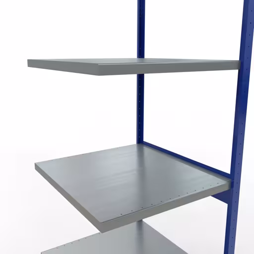 Aanbouwrekken, rekken, insteeksysteem MULTIplus250, 3000 x 750 x 800 mm, 7 legborden, RAL 5010 gentiaanblauw/verzinkt/verzinkt van Schulte Lagertechnik uit de categorie insteeksystemen