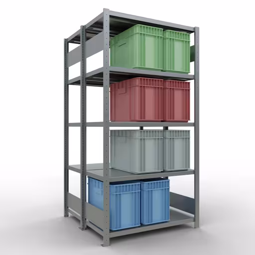 Productafbeelding nr. 13 van het artikel basisplank, dubbele plank, legbord, insteeksysteem MULTIplus250, 2000 x 1000 x (2x500) mm, 2x5 legborden, verzinkt uit het assortiment legborden van het merk Schulte Lagertechnik