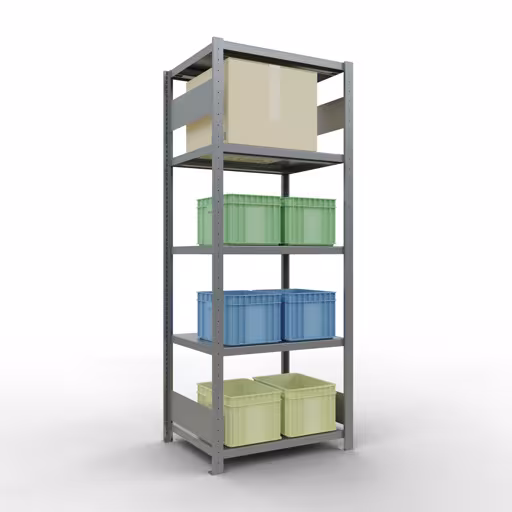 Productafbeelding nr. 13 van het artikel basisplank, legbord, insteeksysteem MULTIplus250, 2000 x 750 x 600 mm (HxBxD), 5 legborden, lengtestangen, verzinkt Figuur nr. 13 van het artikel basisrek, legplank, insteeksysteem MULTIplus250, 2000 x 750 x 600 mm, 5 legborden, lengtestangen, verzinkt uit de insteeksysteem productgroep van Schulte Lagertechnik.