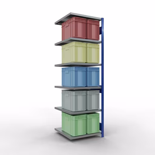 Afbeelding nr. 11 van het artikel aanbouwrekken, legbordstellingen, insteeksysteem MULTIplus250, 2500 x 750 x 800 mm, 6 legborden, RAL 5010 gentiaanblauw/verzinkt/verzinkt uit de productgroep insteeksysteem van het merk Schulte Lagertechnik.