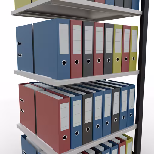 Productafbeelding nr. 13 van het artikel Aanbouwstelling, kantoorstelling, insteeksysteem MULTIplus150, 1800 x 750 x 600 mm, 5 legborden, lengtestangen, zonder middenaanslag, zwart/lichtgrijs Afbeelding nr. 13 van het artikel, kantoorreksysteem MULTIplus150, 1800 x 750 x 600 mm, 5 planken, zonder middenaanslag, zwart/lichtgrijs uit de productgroep kantoorrekken van Schulte Lagertechnik