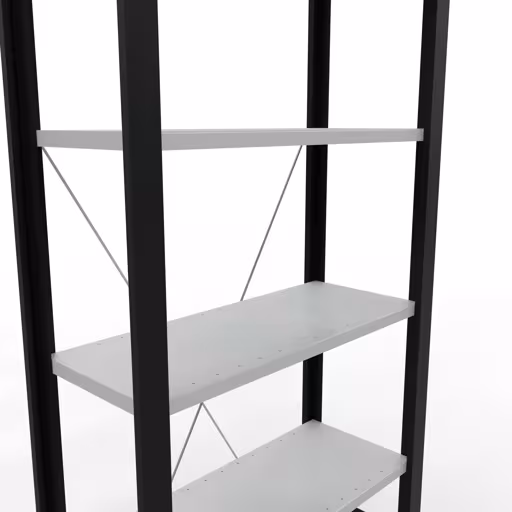 Figuur nr. 12 van het artikel basisrek, kantoorrek, insteeksysteem MULTIplus85, 2000 x 750 x 300 mm, 6 planken, kruisschoor, zonder aanslaglijst, zwart/lichtgrijs uit de productgroep kantoorrekken van Schulte Lagertechnik.