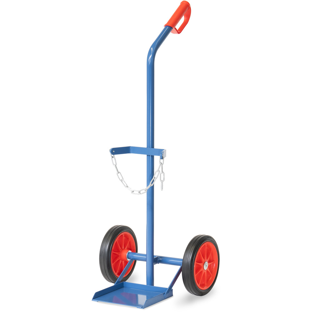 Stalen flessenwagen 51229V met massieve rubberen banden van het merk Fetra Stalen flessenwagen 1x229, gemaakt van gelaste stalen buizen, één fles uit de categorie flessenwagens met artikelnummer 51229V.