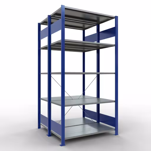 Basisplank, dubbele plank, stellingsysteem MULTIplus150, 2000 x 1000 x (2x500) mm, 2x5 planken, RAL 5010 gentiaanblauw van het merk Schulte Lagertechnik uit het rekkenassortiment