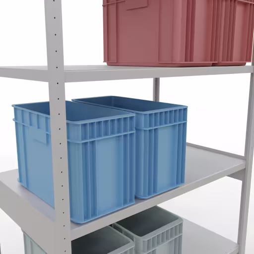 Figuur nr. 13 van het artikel basisplank, legbord, insteeksysteem MULTIplus250, 3000 x 1300 x 800 mm, 7 legborden, lengtestangen, RAL 7035 lichtgrijs uit de productgroep insteeksysteem van Schulte Lagertechnik.