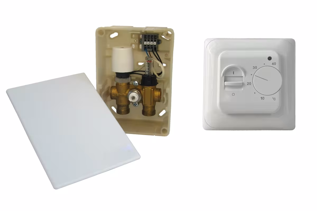 E-regelbox standaard | Elektrische temperatuurbegrenzing voor warmwater vloerverwarming van HoWaTech HoWaTech E-Reguleringsbox Standaard | Elektrische temperatuurbegrenzing voor warmwater-vloerverwarming, vloerverwarmingsregeling & elektra, art.nr. 902056