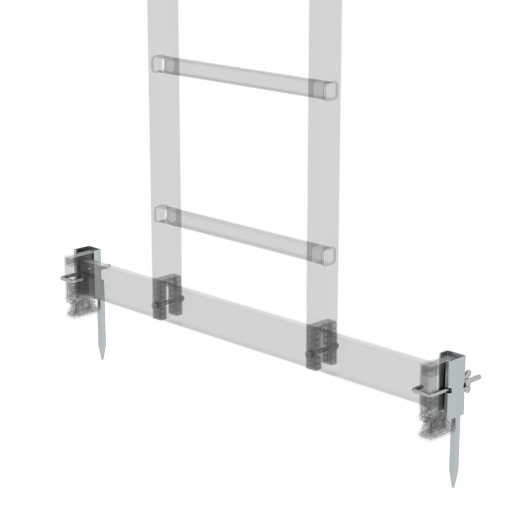 Munk grondspikes voor ladders gebouwd vanaf 2005 met nivello ladderschoen