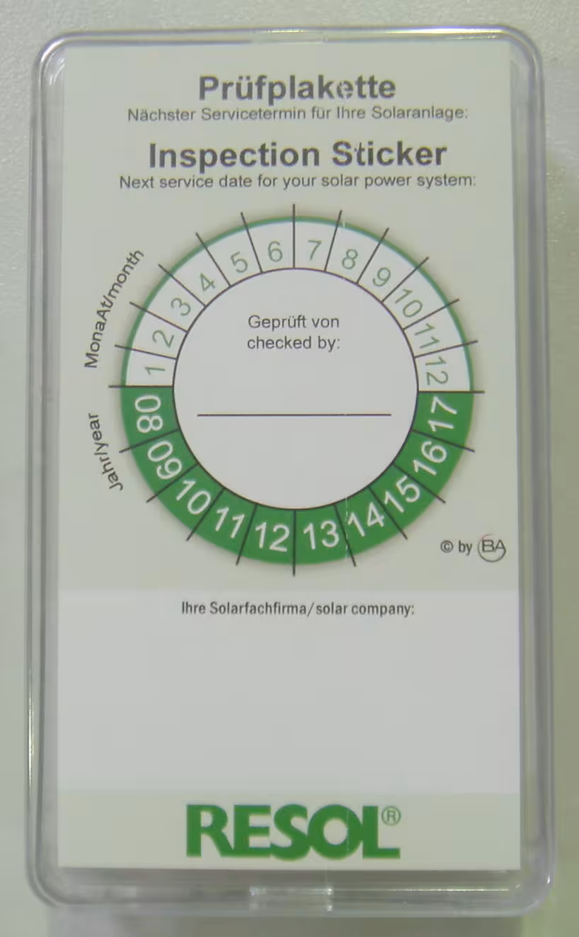 2 teststickers van het merk Resol uit het assortiment solar tools & accessoires
