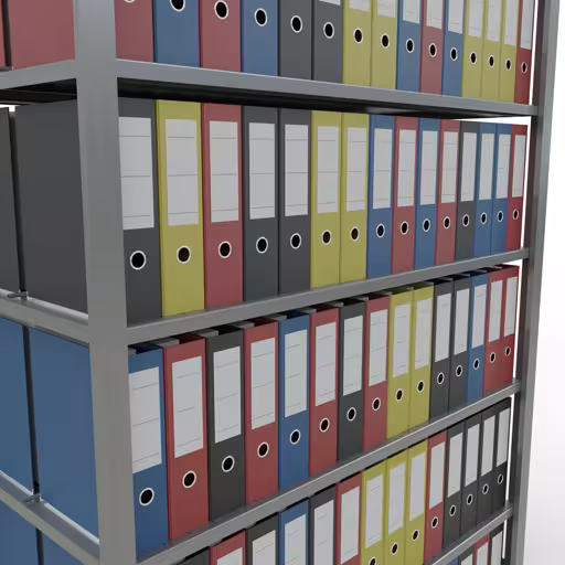 Afbeelding nr. 14 van het artikel, kantoorreksysteem MULTIplus150, 2300 x 1300 x 600 mm, 7 planken, verzinkt, met middenaanslag uit de productgroep kantoorrekken van Schulte Lagertechnik