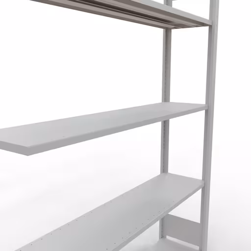 Aanbouwrekken, rekken, insteeksysteem MULTIplus150, 2000 x 1300 x 300 mm, 5 planken, lengtestangen, RAL 7035 lichtgrijs van Schulte Lagertechnik met artikelnr. 32635-130-LR