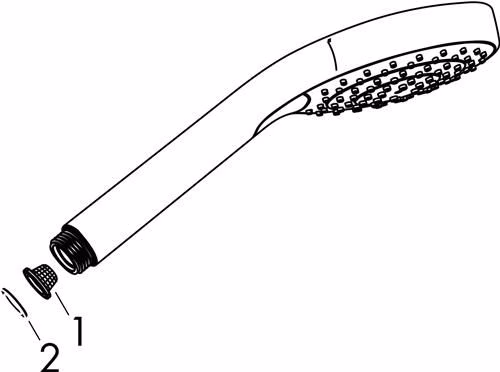 Technische Zeichnung 4013824 Hansgrohe handdouche CROMA SELECT S VARIO DN 15 wit/chroom