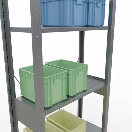 Basisplank, legplank, insteeksysteem MULTIplus150, 2500 x 750 x 300 mm, 6 legborden, kruisschoor, verzinkt van Schulte Lagertechnik uit de categorie insteeksysteem