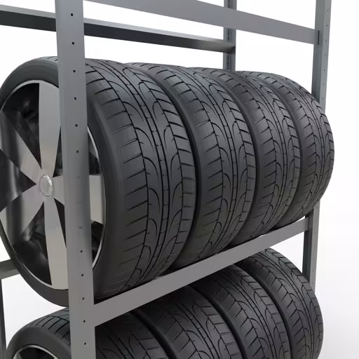 Figuur nr. 12 van het artikel basisrek, wielen-/bandenrek, 2000 x 1050 x 400 mm, verzinkt, 3 opslagniveaus met 150 kg vakbelasting per niveau uit de productgroep stellingrekken van Schulte Lagertechnik.