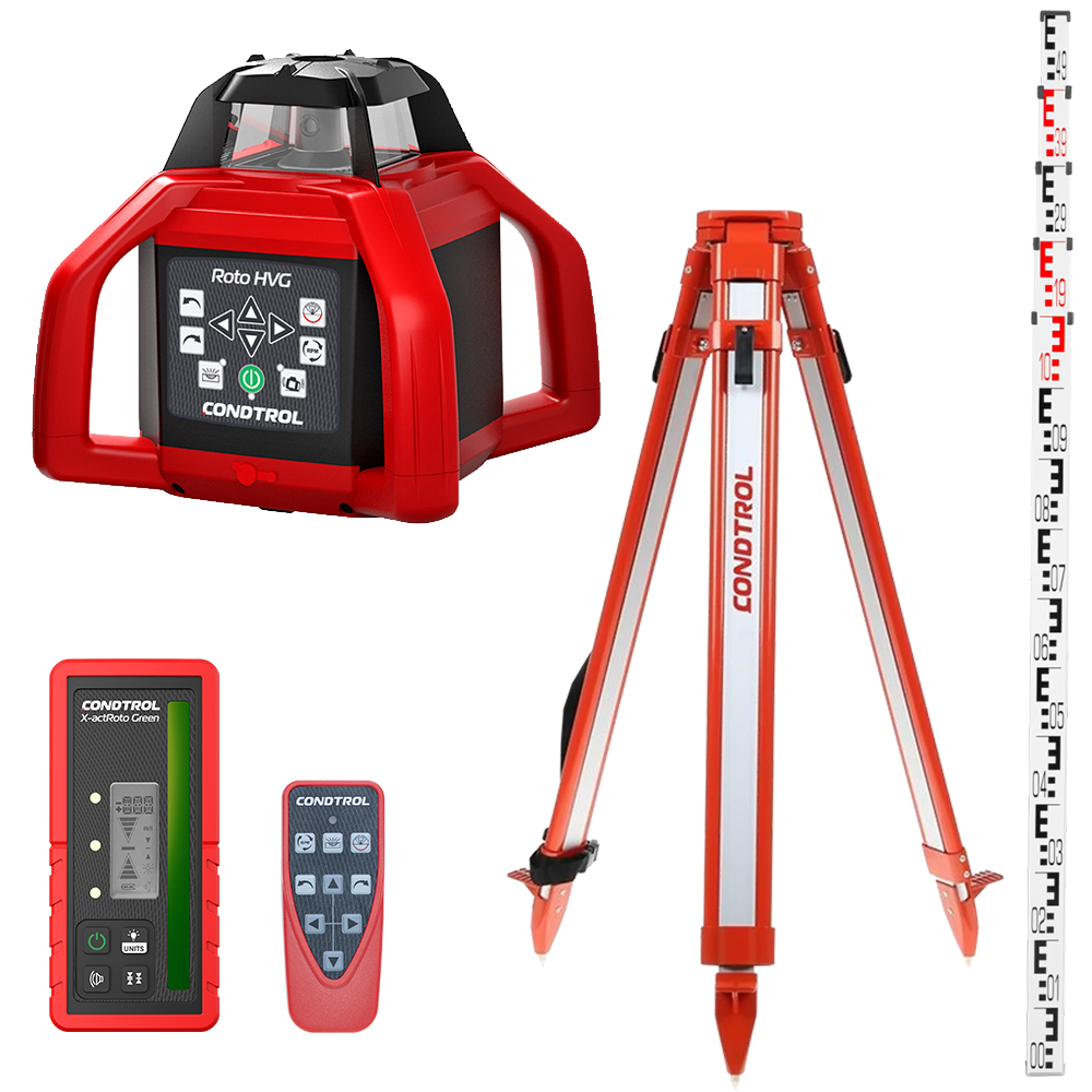 Horizontale en verticale roterende laser met groene laserstraal, Roto HVG-set van het merk Control. Horizontale en verticale roterende laser met GROENE laserstraal Roto HVG set uit de categorie roterende lasers met artikelnummer 7-2-095