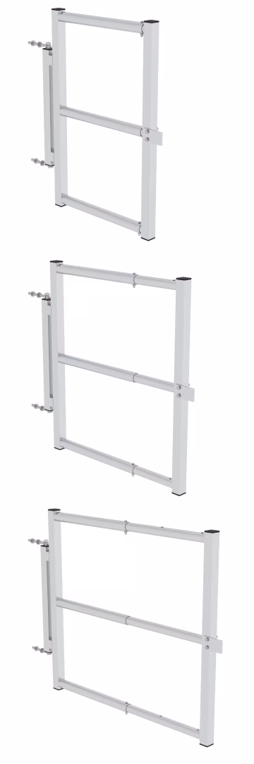 Andere weergave van het artikel Veiligheidsdeur telescopisch voor platformbreedte 600 mm / 800 mm / 1000 mm Een andere weergave van het artikel Telescopische veiligheidsdeur voor platformbreedte 600 mm / 800 mm / 1000 mm uit de categorie ladders en steigers