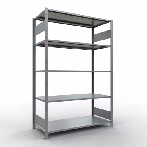 Productafbeelding nr. 13 van het artikel basisrek, legbord, insteeksysteem MULTIplus150, 2000 x 1300 x 600 mm, 5 legborden, verzinkt uit het insteeksysteem assortiment van Schulte Lagertechnik