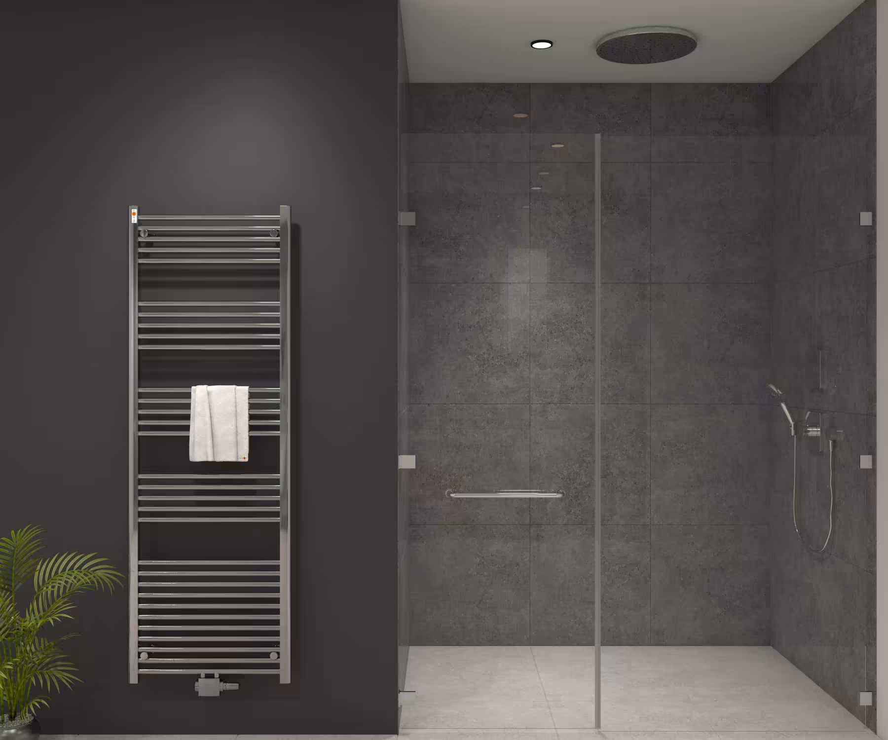 MERT badkamerradiator chroom recht, 300*600 mm, middenaansluiting uit de categorie badkamerradiator met de GTIN 4260289850796 Badkamerradiator chroom recht, middenaansluiting van MERT uit de categorie badkamerradiator