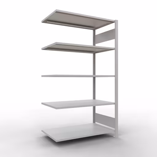 Aanbouwrekken, kantoorrekken, insteeksysteem MULTIplus150, 1800 x 1000 x 600 mm, 5 legborden, zonder middenaanslag, lichtgrijs van het merk Schulte Lagertechnik uit het assortiment kantoorrekken