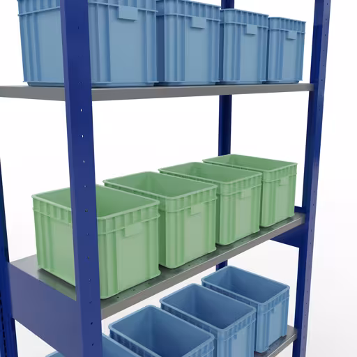 Productafbeelding nr. 13 van het artikel basisplank, legbord, insteeksysteem MULTIplus150, 2500 x 1000 x 400 mm, 6 legborden, RAL 5010 gentiaanblauw/verzinkt uit het insteeksysteem-assortiment van Schulte Lagertechnik