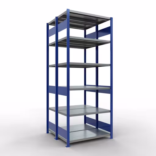 Basisplank, dubbele plank, stellingsysteem MULTIplus250, 2500 x 1000 x (2x500) mm, 2x6 planken, lengtestangen, RAL 5010 gentiaanblauw van Schulte Lagertechnik uit het rekkenprogramma