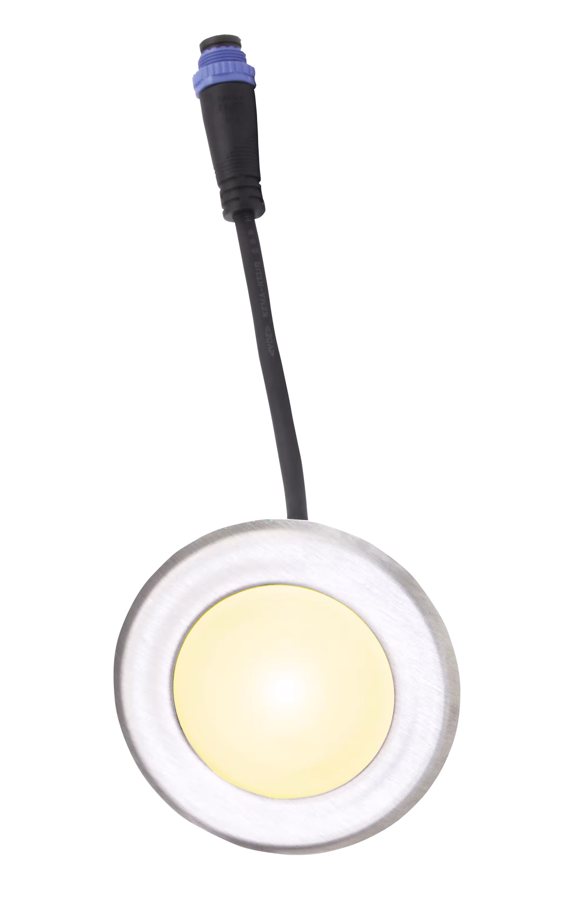 TerraLight enkele spot rond Ø 60, geborsteld V4A RVS, warm wit van Beko TerraLight enkele spot rond Ø 60, geborsteld V4A roestvrij staal, warm wit uit de categorie terrasverlichting met art.nr. 505 70 101