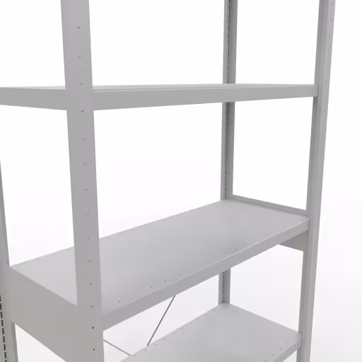 Productafbeelding nr. 7 van het artikel basisplank, legbord, insteeksysteem MULTIplus250, 2500 x 1000 x 400 mm, 6 legborden, kruisschoor, RAL 7035 lichtgrijs uit het assortiment insteeksysteem van het merk Schulte Lagertechnik