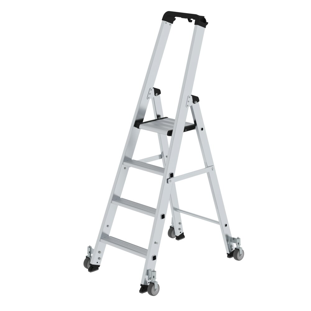Munk trapladder, enkelzijdige toegang, met wielen, uit de categorie trapladders, artikelnummer 041104