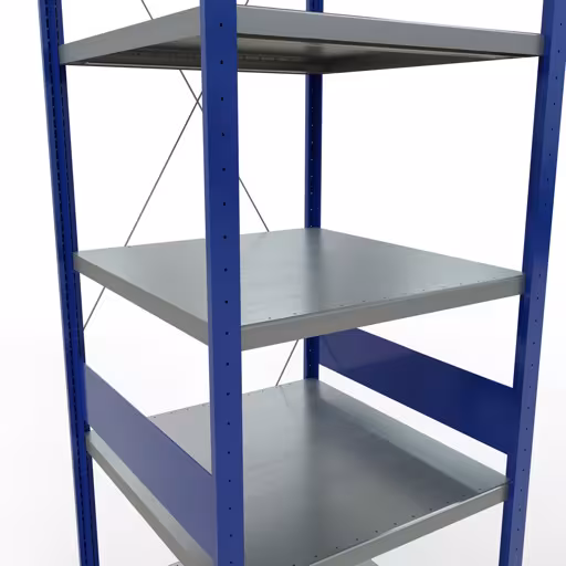 Basisplank, legplank, insteeksysteem MULTIplus250, 3000 x 750 x 800 mm, 7 legborden, RAL 5010 gentiaanblauw/verzinkt/verzinkt van Schulte Lagertechnik uit de categorie insteeksystemen
