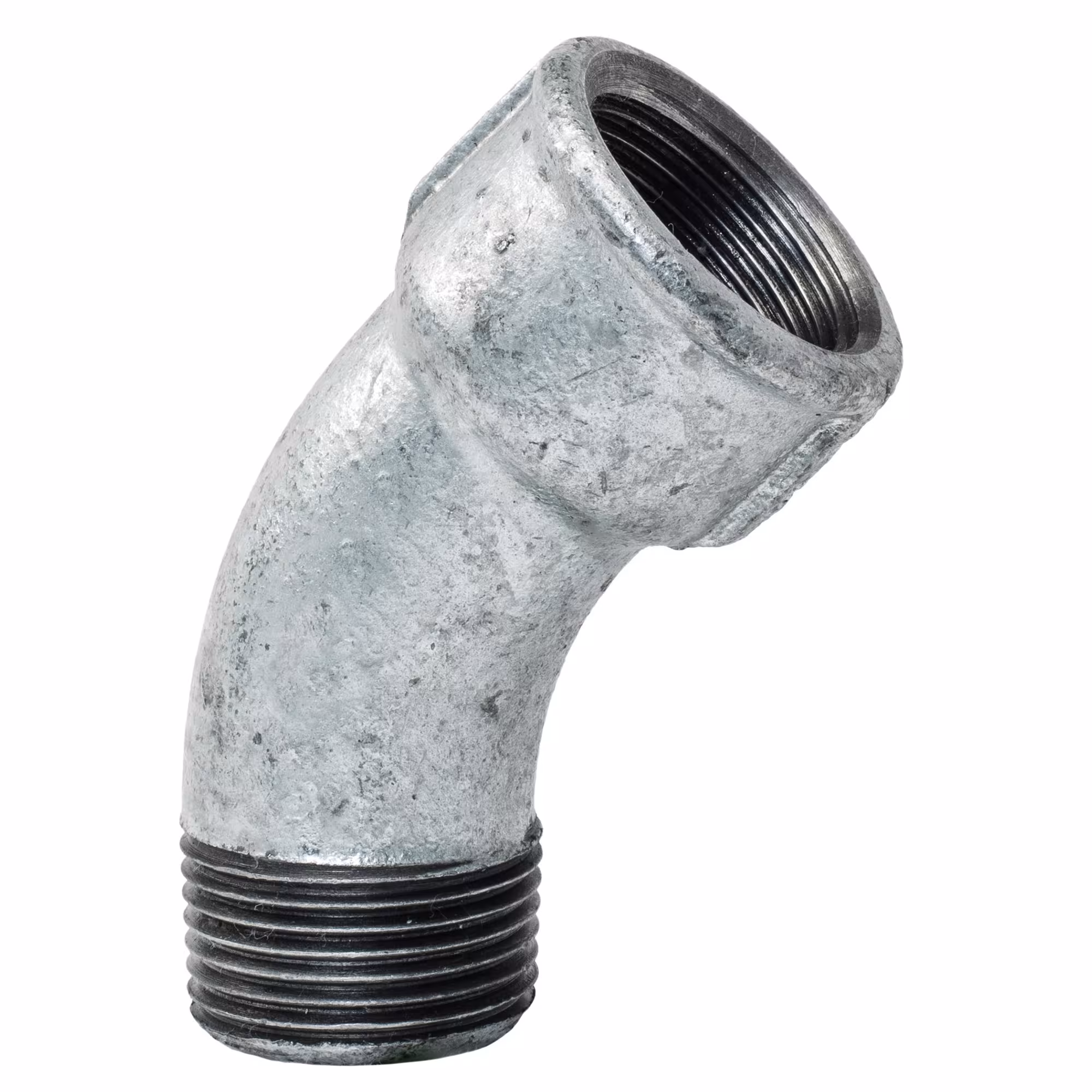 Bocht lang 3/4" 45 graden IT/AG verzinkt van Gebo Gegalvaniseerde bochten lang 45° binnen-naar-buitendraad, gegalvaniseerde schroefdraadfittingen, art.nr. 40-5G