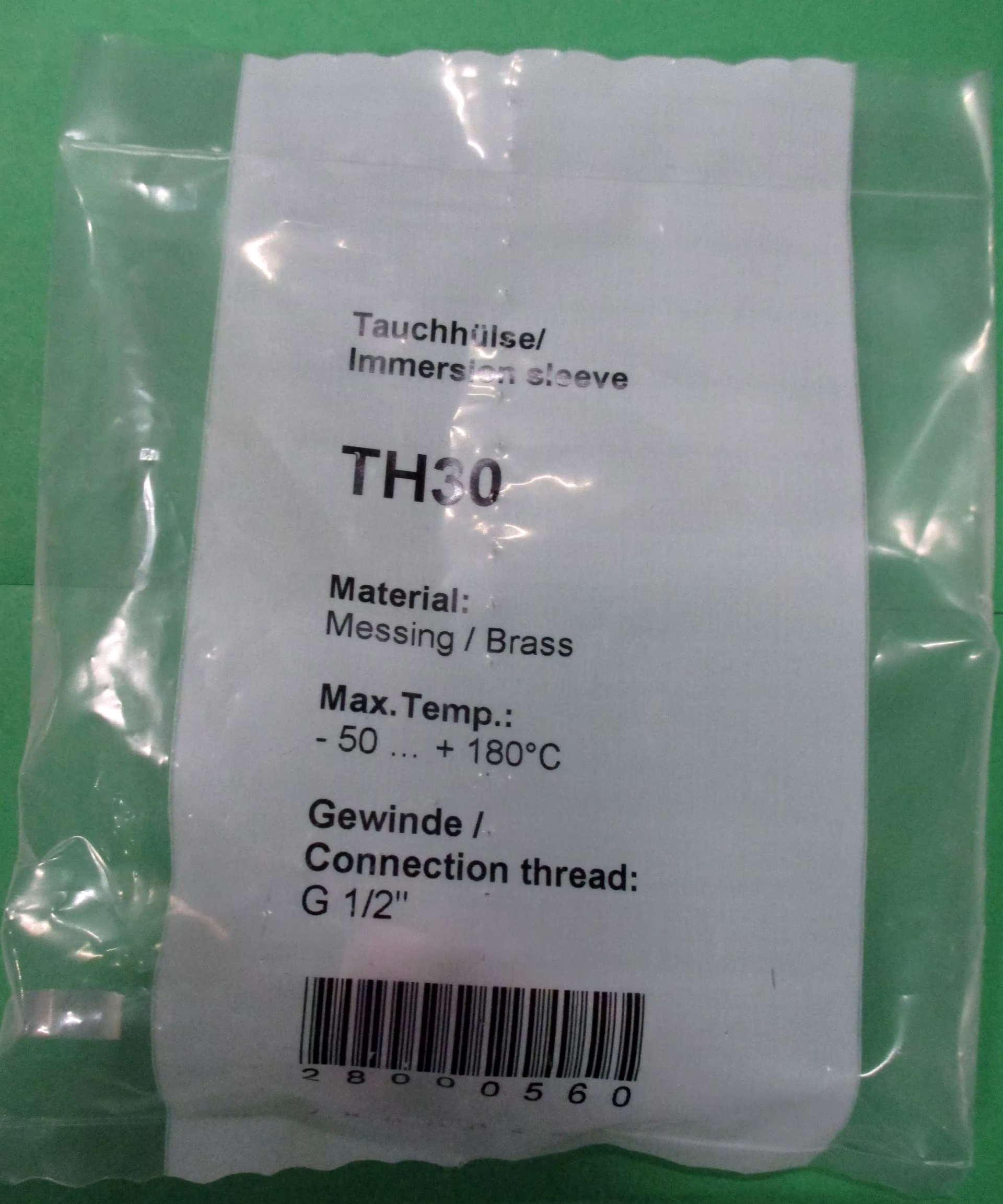 RESOL dompelhuls TH30 30mm van het merk Resol RESOL dompelhulzen type uitvoering: RESOL dompelhulzen TH30 30mm uit de categorie dompelhulzen met art.nr. 28000560