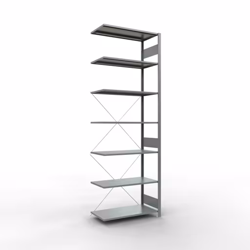 Figuur nr. 14 van het artikel aanbouwrekken, legbordstellingen, insteeksysteem MULTIplus85, 3000 x 1000 x 500 mm, 7 legborden, verzinkt uit de productgroep insteeksysteem van het merk Schulte Lagertechnik.