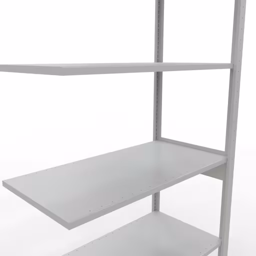 Aanbouwrekken, legbordstellingen, insteeksysteem MULTIplus85, 2500 x 1000 x 500 mm, 6 legborden, RAL 7035 lichtgrijs van Schulte Lagertechnik met artikelnr. 33056-LR