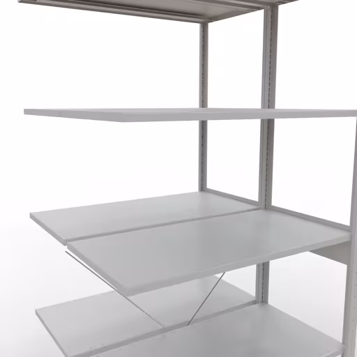 Productafbeelding nr. 7 van het artikel aanbouwrekken, dubbele rekken, stellingplank insteeksysteem MULTIplus150, 2500 x 1000 x (2x500) mm, 2x6 planken, RAL 7035 lichtgrijs uit het stellingstellingprogramma van Schulte Lagertechnik