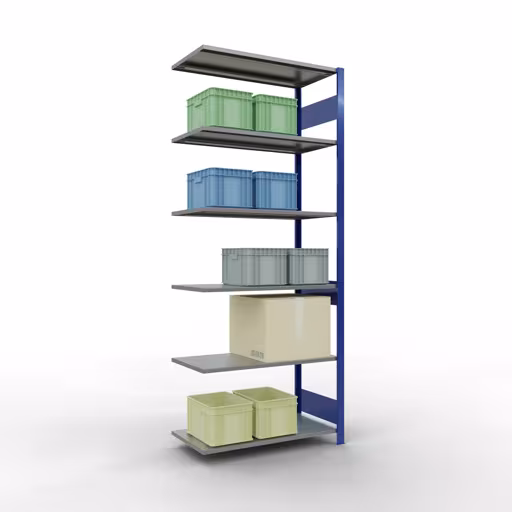 Productafbeelding nr. 15 van het artikel aanbouwplank, legbord, insteeksysteem MULTIplus150, 2500 x 1000 x 500 mm, 6 legborden, RAL 5010 gentiaanblauw/verzinkt uit het insteeksysteem-assortiment van Schulte Lagertechnik