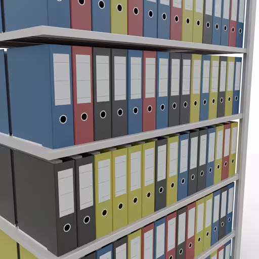 Afbeelding nr. 11 van het artikel aanbouwrekken, kantoorrekken, insteeksysteem MULTIplus150, 2300 x 1300 x 600 mm, 7 legborden, lengtestangen, zonder middenaanslag, lichtgrijs uit de productgroep kantoorrekken van Schulte Lagertechnik