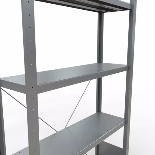 Basisplank, legbord, insteeksysteem MULTIplus250, 2000 x 1000 x 300 mm, 5 legborden, kruisschoor, verzinkt van Schulte Lagertechnik met het artikelnr. 12930