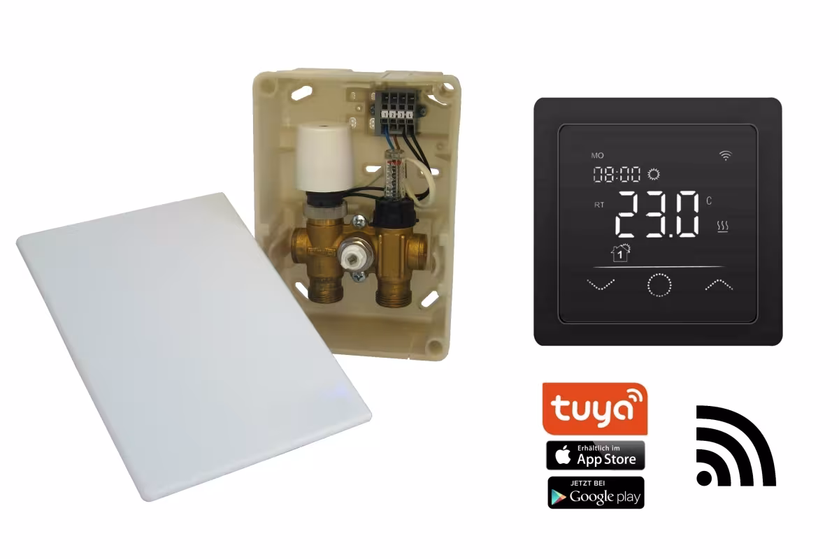 E-bedieningsbox WLAN Touch (zwart) | Elektrische temperatuurbegrenzing water-vloerverwarming van HoWaTech HoWaTech E-bedieningsbox WLAN Touch (sw) | elektrische temperatuurbegrenzing water vloerverwarming, vloerverwarmingsregeling & elektra, art.nr. 902066
