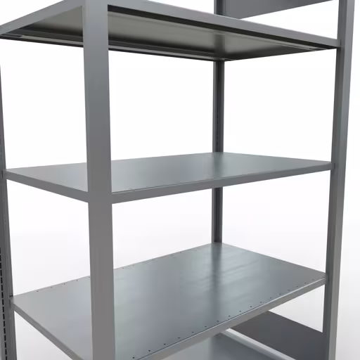 Figuur nr. 8 van het artikel basisplank, kantoorplank, insteeksysteem MULTIplus150, 1800 x 1000 x 600 mm, 5 planken, lengtestangen, verzinkt, zonder middenaanslag uit de productgroep kantoorplanken van Schulte Lagertechnik.
