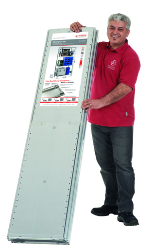 Basisplank, legbord, insteeksysteem MULTIplus150 set, 2000 x 1000 x 500 mm, 4 legborden, kruisschoor, verzinkt van Schulte Lagertechnik met het artikelnr. 12750-4