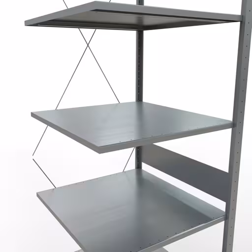 Productafbeelding nr. 7 van het artikel aanbouwrekken, legbord, insteeksysteem MULTIplus150, 3000 x 750 x 800 mm, 7 legborden, verzinkt uit het assortiment insteeksysteem van Schulte Lagertechnik