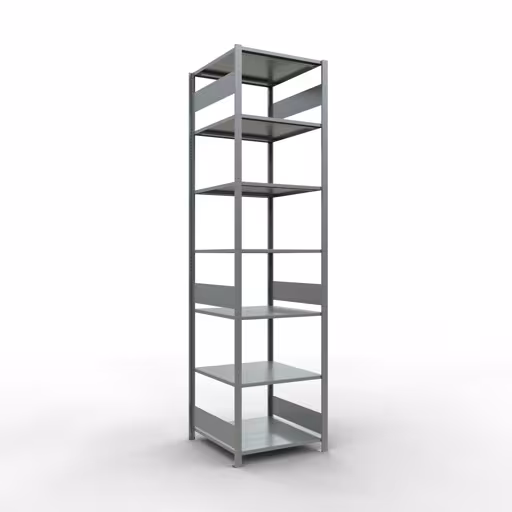 Basisplank, legbord, insteeksysteem MULTIplus150, 3000 x 750 x 800 mm, 7 legborden, lengtestangen, verzinkt van Schulte Lagertechnik uit het assortiment insteeksysteem