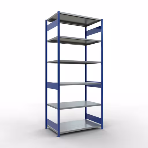 Basisplank, legbord, insteeksysteem MULTIplus250, 3000 x 1300 x 800 mm, 7 legborden, lengtestangen, RAL 5010 gentiaanblauw/verzinkt van Schulte Lagertechnik uit het assortiment insteeksysteem