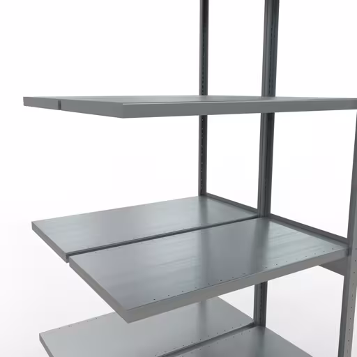 Productafbeelding nr. 6 van het artikel aanbouwstelling, dubbele stelling, stellingstelling, insteeksysteem MULTIplus250, 3000 x 1000 x (2x500) mm, 2x7 planken, verzinkt uit het stellingstelling assortiment van het merk Schulte Lagertechnik