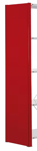 Zijpaneel van massief plaatstaal, 90 x 1000 x 500 mm (H x D), RAL 3000 vuurrood uit de categorie accessoires met GTIN 4004514289827 Zijpaneel van massief plaatstaal, 90 x 1000 x 500 mm (H x D), RAL 3000 vuurrood van Schulte Lagertechnik uit het plug-in systeem-assortiment