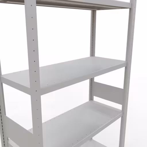 Basisplank, legbord, insteeksysteem MULTIplus330, 3000 x 1000 x 400 mm, 7 legborden, lengtestangen, RAL 7035 lichtgrijs van Schulte Lagertechnik uit het assortiment insteeksysteem