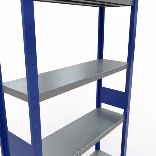 Figuur nr. 14 van het artikel basisrek, legplank, insteeksysteem MULTIplus330, 3000 x 1000 x 300 mm, 7 legborden, lengtestangen, RAL 5010 gentiaanblauw/verzinkt uit de insteeksysteem productgroep van Schulte Lagertechnik.