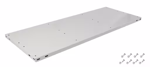 Extra plank BASIC70 900 x 350, RAL 7035 lichtgrijs, inclusief 8 schroeven + moeren, accessoires, art.nr. 31404-A