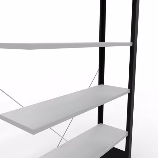 Figuur nr. 12 van het artikel aanbouwrekken, kantoorrekken, insteeksysteem MULTIplus85, 2000 x 1000 x 300 mm, 6 planken, kruisschoor, zonder aanslaglijst, zwart/lichtgrijs uit de productgroep kantoorrekken van Schulte Lagertechnik.