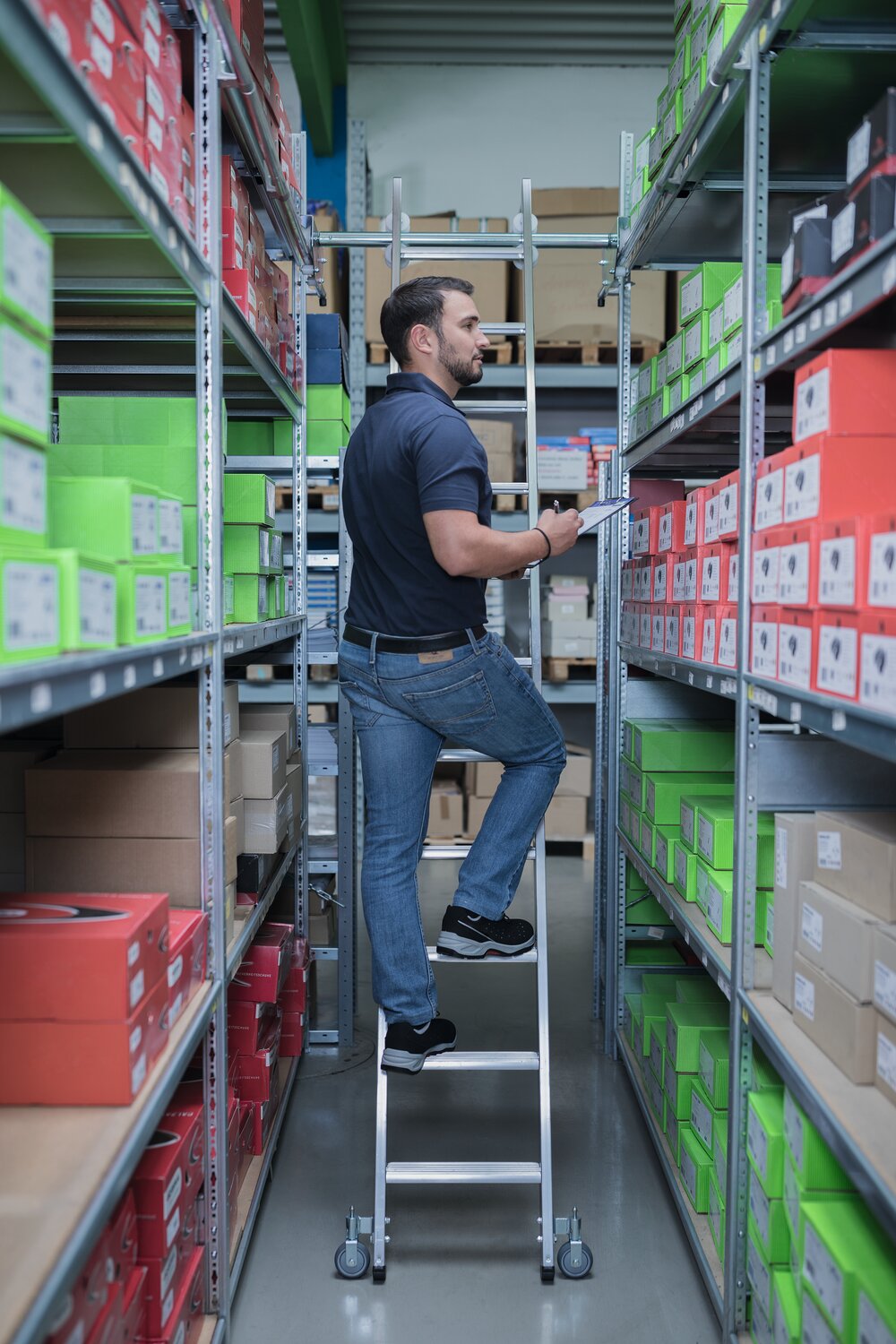 Munk verrijdbare trap voor dubbele planken 6 treden